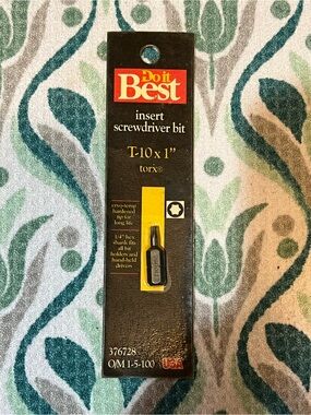 T-10 x 1" Torx Insert Screwdriver Bit - Black